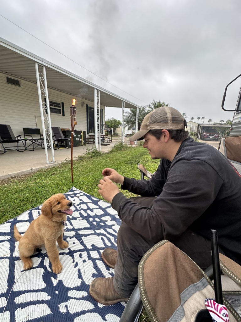 A man with his dog images